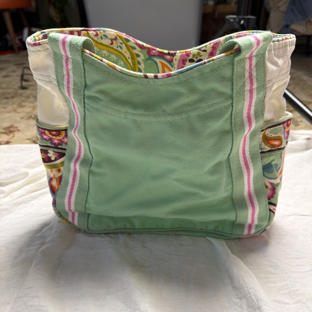 Vera Bradley "Tutti Frutti" Pattern Colorblock Shoulder Tote Bag Purse Medium